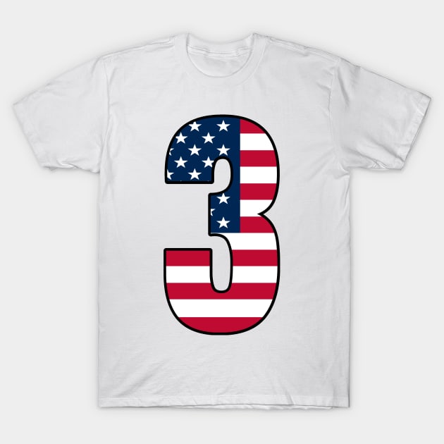 Number 3 Star Spangled Banner T-Shirt by la chataigne qui vole ⭐⭐⭐⭐⭐